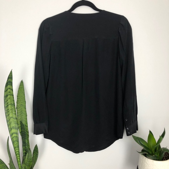 Joie Black Silk Margo Blouse with Grey Accents - Picture 3 of 12